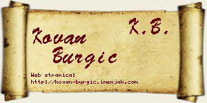 Kovan Burgić vizit kartica